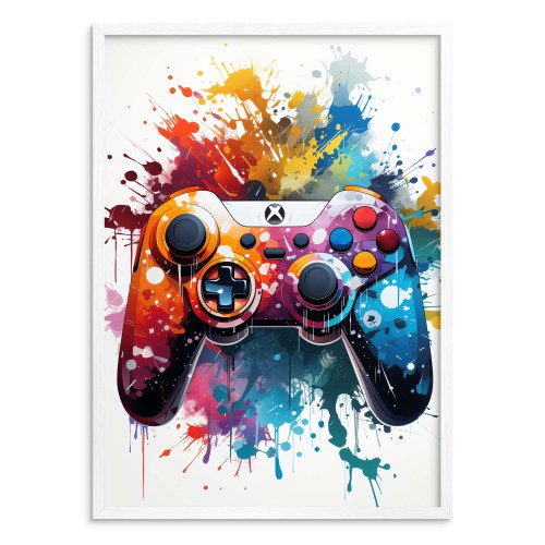 Plakat gamingowy z kontrolerem Xbox- kolorowa dekoracja do pokoju gracza z padem do konsoli 24373 - zdjęcie 3