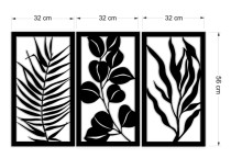 Tryptyk ażurowy z liśćmi | Nowoczesna dekoracja ścienna- Obraz 3D na ścianę 66833 Naklejkomania - zdjecie 6 - miniatura