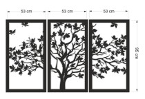 Panel ażurowy- Drzewo w trzech częściach | Tryptyk- nowoczesna dekoracja ścienna | Obraz 3D ażurowy z motywem drzewa 66846 Naklejkomania - zdjecie 6 - miniatura
