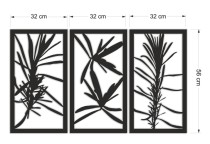 Panel ażurowy Tryptyk z roślinami | Obraz 3D Liście |  Nowoczesna dekoracja ścienna- Obraz 3D na ścianę 66839 Naklejkomania - zdjecie 6 - miniatura