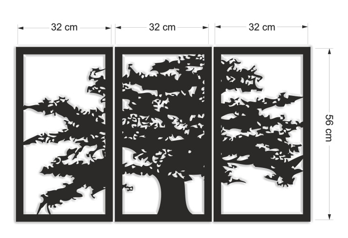 Obraz 3D Kontury Drzewa | Ażurowy Tryptyk Drzewo- Boho Dekoracja ścienna | Panel ażurowy z motywem drzewa 66844 - zdjęcie 6