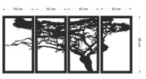 Minimalistyczny Obraz 3D Drzewo | Ażurowy panel ścienny | Obraz ażurowy do sypialni, salonu z motywem drzewa 66845 Naklejkomania - zdjecie 6 - miniatura