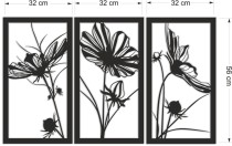Obraz Ażurowy Tryptyk z Motywem Kwiatowym | Nowoczesna Deokoracja ścienna z motywem roślinnym 66858 Naklejkomania - zdjecie 5 - miniatura