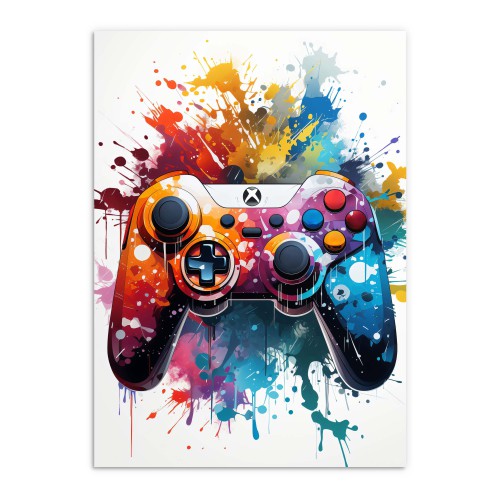 Plakat gamingowy z kontrolerem Xbox- kolorowa dekoracja do pokoju gracza z padem do konsoli 24373 - zdjęcie 7