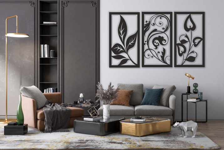 Ażurowy Obraz 3D z Motywem Roślinnym - Nowoczesne Panele Ścienne | Elegancki i Minimalistyczny Design 66837 - zdjęcie 3