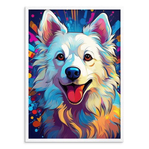 Kolorowa, abstrakcyjna Ilustracja Psa- Plakat w stylu Pop Art | Młodzieżowa dekoracja, Plakat dla nastolatka 24366 - zdjęcie 2