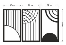 Ażurowy tryptyk na ścianę – minimalistyczna sztuka abstrakcyjna | Nowoczesne obrazy do salonu 66856 Naklejkomania - zdjecie 6 - miniatura