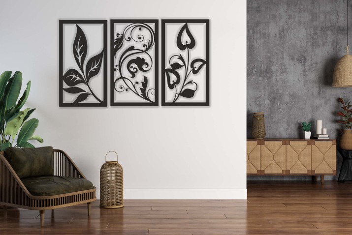 Ażurowy Obraz 3D z Motywem Roślinnym - Nowoczesne Panele Ścienne | Elegancki i Minimalistyczny Design 66837 - zdjęcie 2