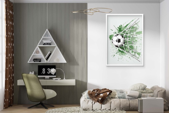 Plakat z Piłką Nożną - Idealny do Pokoju Nastolatka | Młodzieżowa dekoracja na ścianę do pokoju młodzieżowego 61716 - zdjęcie 5