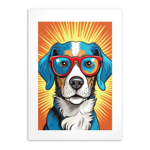 Plakat młodzieżowy- Komiksowy pies w okularach | Kolorowa dekoracja w stylu Pop Art 24367 - zdjęcie 7