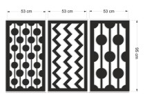 Nowoczesny Obraz ażurowy- Tryptyk Geometria i Minimalizm | Panele ażurowe na ścianę | Obraz 3D Kształty 66847 Naklejkomania - zdjecie 6 - miniatura