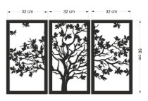 Panel ażurowy- Drzewo w trzech częściach | Tryptyk- nowoczesna dekoracja ścienna | Obraz 3D ażurowy z motywem drzewa 66846 Naklejkomania - zdjecie 5 - miniatura