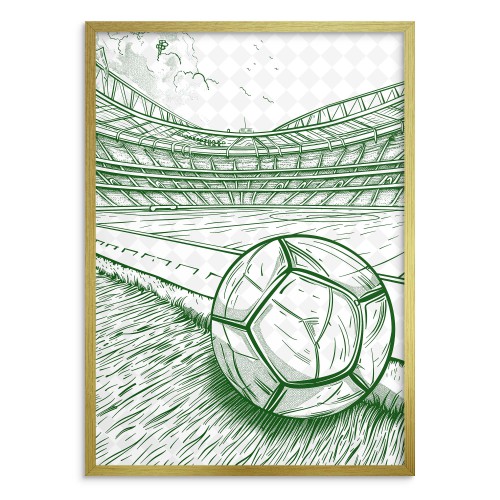 Plakat Sportowy do Pokoju Młodzieżowego-  Stadion Piłkarski i Piłka Nożna 61717 - zdjęcie 2