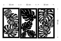 Tryptyk ażurowy z liśćmi Monstery | Nowoczesny Obraz 3D do salonu, sypialni | Panel ażurowy z motywem roślinnym 66832 Naklejkomania - zdjecie 5 - miniatura