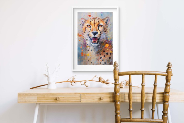 Kolorowy Plakat Gepard | Młodzieżowa Dekoracja Ścienna | Wyjątkowy Prezent dla Miłośników Zwierząt 24361 - zdjęcie 5