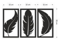 Obraz 3D ażurowy z piórami | Ażurowy panel 3-częściowy | Boho Dekoracja na ścianę 66842 Naklejkomania - zdjecie 5 - miniatura