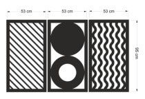 Tryptyk ażurowy - nowoczesna dekoracja ścienna z geometrycznymi wzorami | Obraz 3D Kształty- Koła, Linie, Fale 66855 Naklejkomania - zdjecie 6 - miniatura