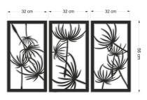 Obraz Ażurowy – Styl Minimalistyczny z Motywem Roślinnym, Tryptyk na Ścianę | Obraz 3D Dmuchawce 66840 Naklejkomania - zdjecie 5 - miniatura