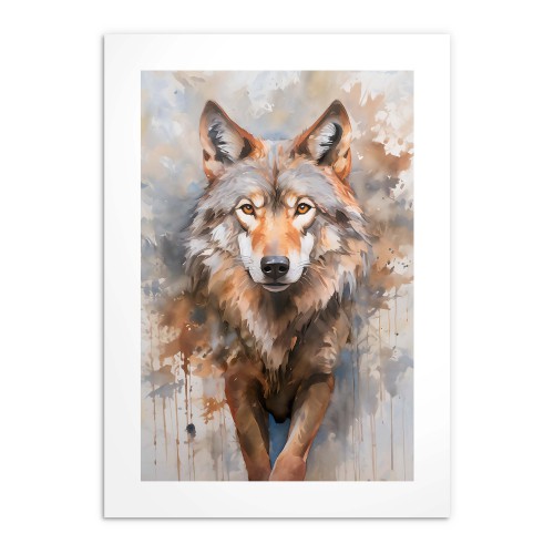 Plakat z Wilkiem – Artystyczna Akwarela na Ścianę | Idealny do Stylu Boho i Nowoczesnych Wnętrz 24363 - zdjęcie 7