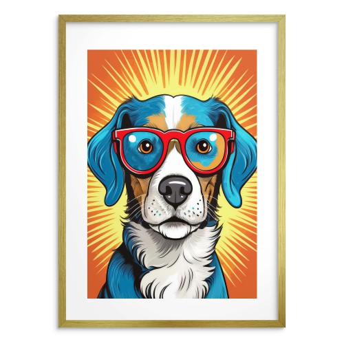 Plakat młodzieżowy- Komiksowy pies w okularach | Kolorowa dekoracja w stylu Pop Art 24367 - zdjęcie 3