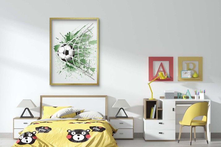 Plakat z Piłką Nożną - Idealny do Pokoju Nastolatka | Młodzieżowa dekoracja na ścianę do pokoju młodzieżowego 61716 - zdjęcie 4