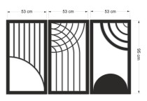 Ażurowy tryptyk na ścianę – minimalistyczna sztuka abstrakcyjna | Nowoczesne obrazy do salonu 66856 Naklejkomania - zdjecie 5 - miniatura
