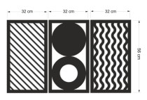 Tryptyk ażurowy - nowoczesna dekoracja ścienna z geometrycznymi wzorami | Obraz 3D Kształty- Koła, Linie, Fale 66855 Naklejkomania - zdjecie 5 - miniatura