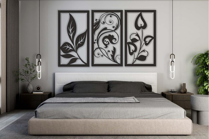Ażurowy Obraz 3D z Motywem Roślinnym - Nowoczesne Panele Ścienne | Elegancki i Minimalistyczny Design 66837 - zdjęcie 4