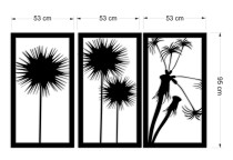 Dekoracja Ścienna- Tryptyk Ażurowy | Obrazy 3D z motywem Dmuchawców | Minimalistyczny obraz na ścianę 66851 Naklejkomania - zdjecie 6 - miniatura