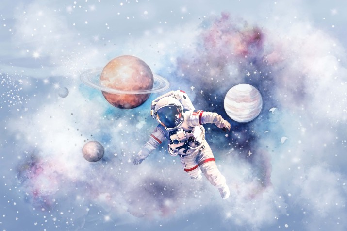 Fototapeta dla Dzieci Astronauta - Tapeta Kosmos z Planetami i Gwiazdami 21340 - zdjęcie 2