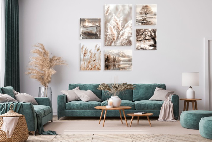 Obrazy na ścianę- Natura, Trawy i Drzewa | Styl Boho, Skandynawski | Kompozycja w pastelowych barwach  20928 - zdjęcie 5