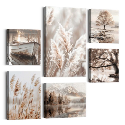 Obrazy na ścianę- Natura, Trawy i Drzewa | Styl Boho, Skandynawski | Kompozycja w pastelowych barwach  20928 - zdjęcie 2