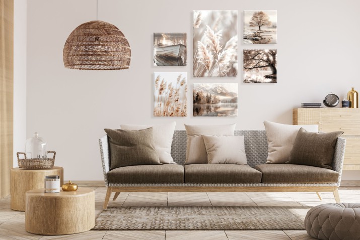 Obrazy na ścianę- Natura, Trawy i Drzewa | Styl Boho, Skandynawski | Kompozycja w pastelowych barwach  20928 - zdjęcie 4