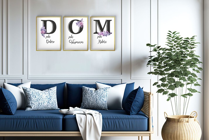 Dekoracyjne plakaty na ścianę z napisem DOM | Inspirujący plakat do salonu | Dekoracja ścienna 81319 - zdjęcie 7