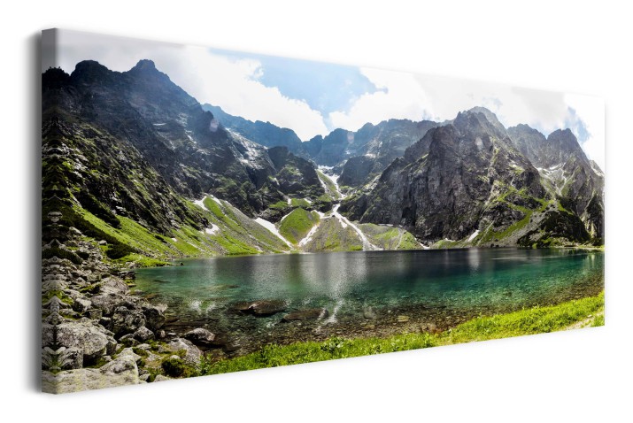 Elegancki obraz do salonu- Pejzaż Tatry Morskie Oko | Górska Panorama 92180 - zdjęcie 2