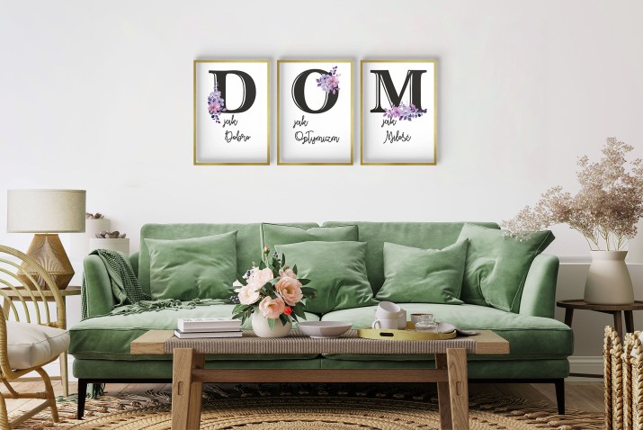 Dekoracyjne plakaty na ścianę z napisem DOM | Inspirujący plakat do salonu | Dekoracja ścienna 81319 - zdjęcie 5