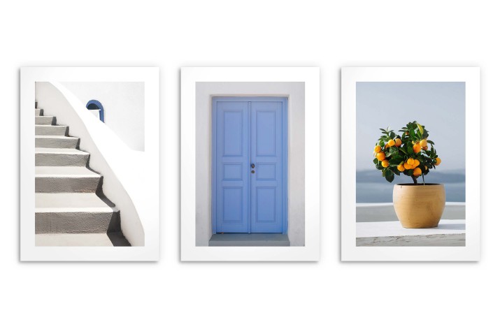 Eleganckie plakaty inspirowane architekturą Grecji | Plakaty śródziemnomorskie - minimalistyczne dekoracje ścienne 23431 - zdjęcie 7