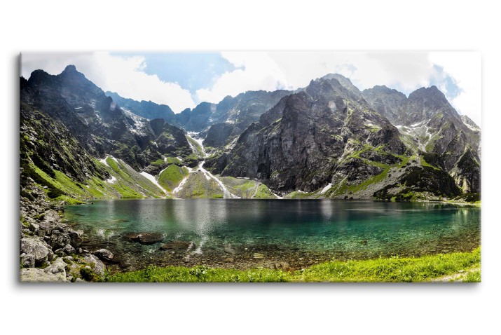 Elegancki obraz do salonu- Pejzaż Tatry Morskie Oko | Górska Panorama 92180 Naklejkomania - zdjecie 1