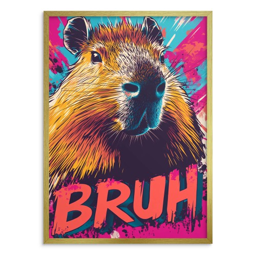 Komiksowy plakat z Kapibarą  | Humorystyczny plakat w stylu street art | Kolorowy plakat do Pokoju Młodzieżowego 81315 - zdjęcie 2