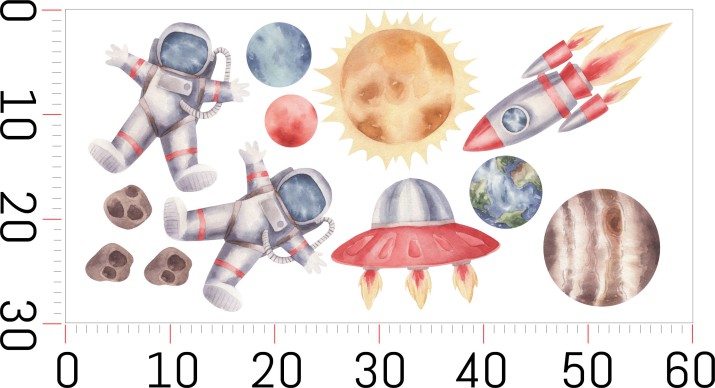 Naklejki świecące w ciemności | Naklejki fluorescencyjne dla dzieci | Kosmos, Astronauta, Planety 22089 - zdjęcie 7
