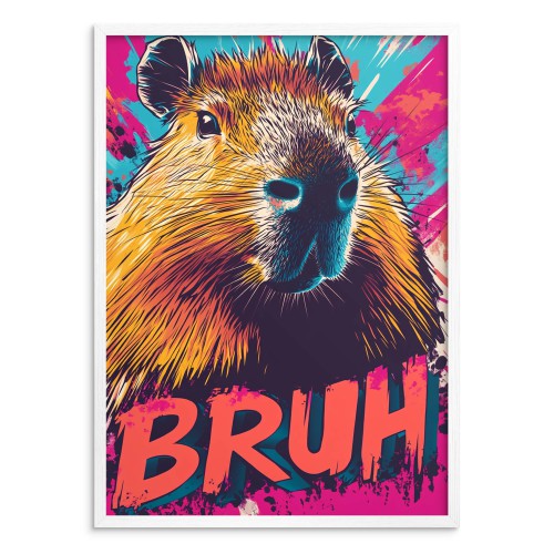 Komiksowy plakat z Kapibarą  | Humorystyczny plakat w stylu street art | Kolorowy plakat do Pokoju Młodzieżowego 81315 - zdjęcie 3