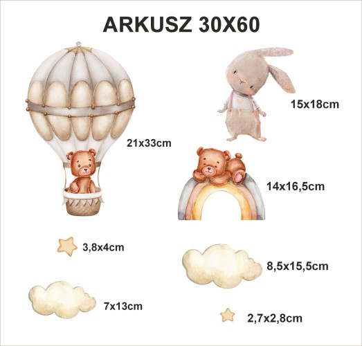 Naklejki dla dzieci świecące w ciemności | Naklejki fluorescencyjne na ścianę, meble | Chmurki, Gwiazdki i Zwierzątka 22088 - zdjęcie 8