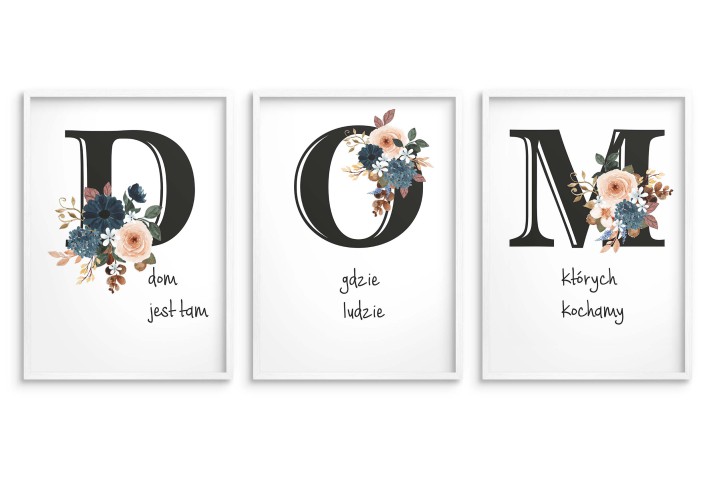 Minimalistyczne plakaty z napisem DOM | Inspirujący plakat do salonu | Dekoracja ścienna boho 81320 - zdjęcie 4