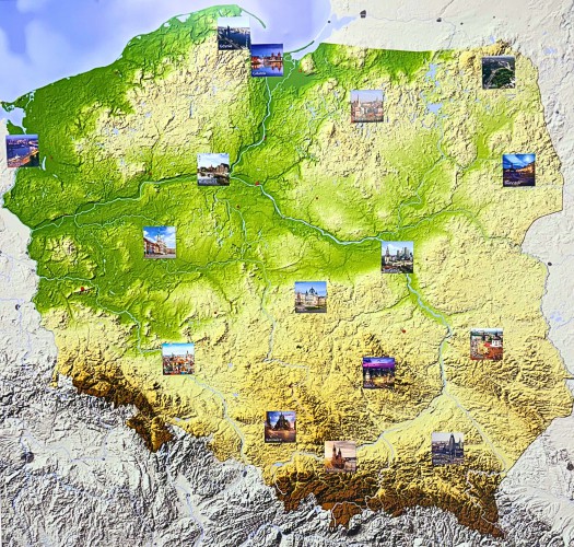 Magnetyczna mapa Polski | Mapa na magnesy dla podróżnika | Tablica edukacyjna, Nauka geografii | Tablica dla dzieci 97x100cm - zdjęcie 2