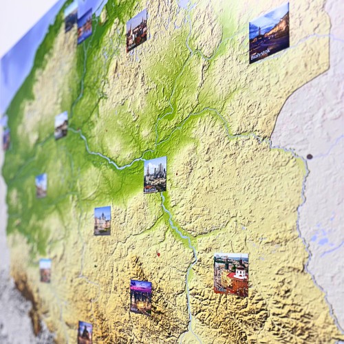 Magnetyczna mapa Polski | Mapa na magnesy dla podróżnika | Tablica edukacyjna, Nauka geografii | Tablica dla dzieci 97x100cm - zdjęcie 7