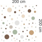 Pastelowe naklejki dla dzieci- Kropki, Grochy | Naklejki na ścianę, meble | Beżowe Kropki boho  91szt. 66721 Naklejkomania - zdjecie 5 - miniatura
