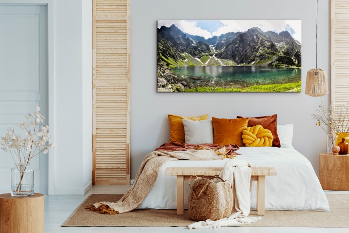 Elegancki obraz do salonu- Pejzaż Tatry Morskie Oko | Górska Panorama 92180 - zdjęcie 3