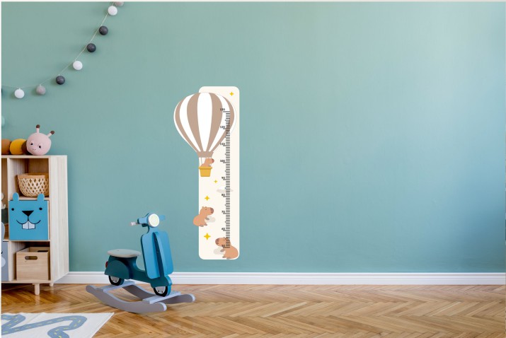 Dekoracyjna miarka wzrostu Kapibary i balon dla dzieci | Pastelowa naklejka na ścianę do pokoju dziecięcego 22085 - zdjęcie 4
