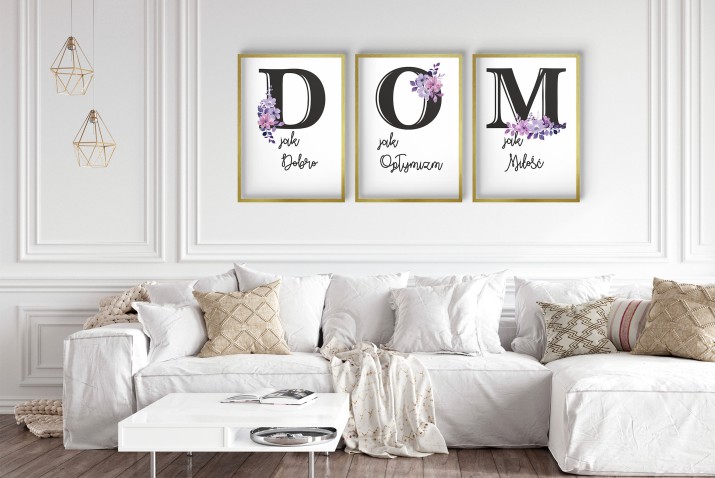 Dekoracyjne plakaty na ścianę z napisem DOM | Inspirujący plakat do salonu | Dekoracja ścienna 81319 - zdjęcie 6