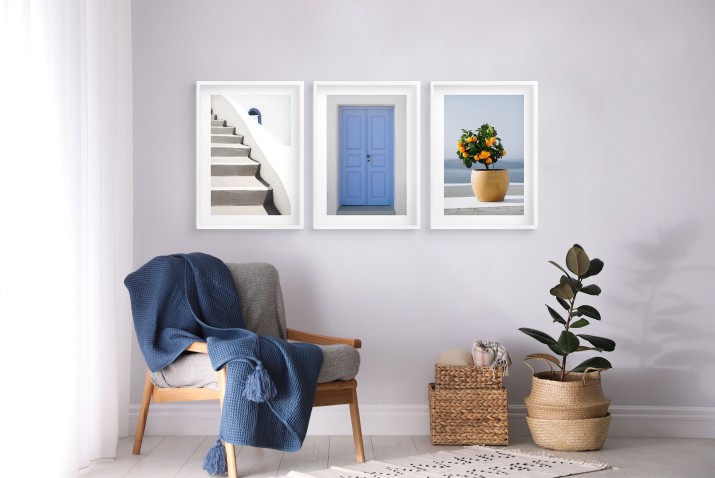 Eleganckie plakaty inspirowane architekturą Grecji | Plakaty śródziemnomorskie - minimalistyczne dekoracje ścienne 23431 - zdjęcie 5
